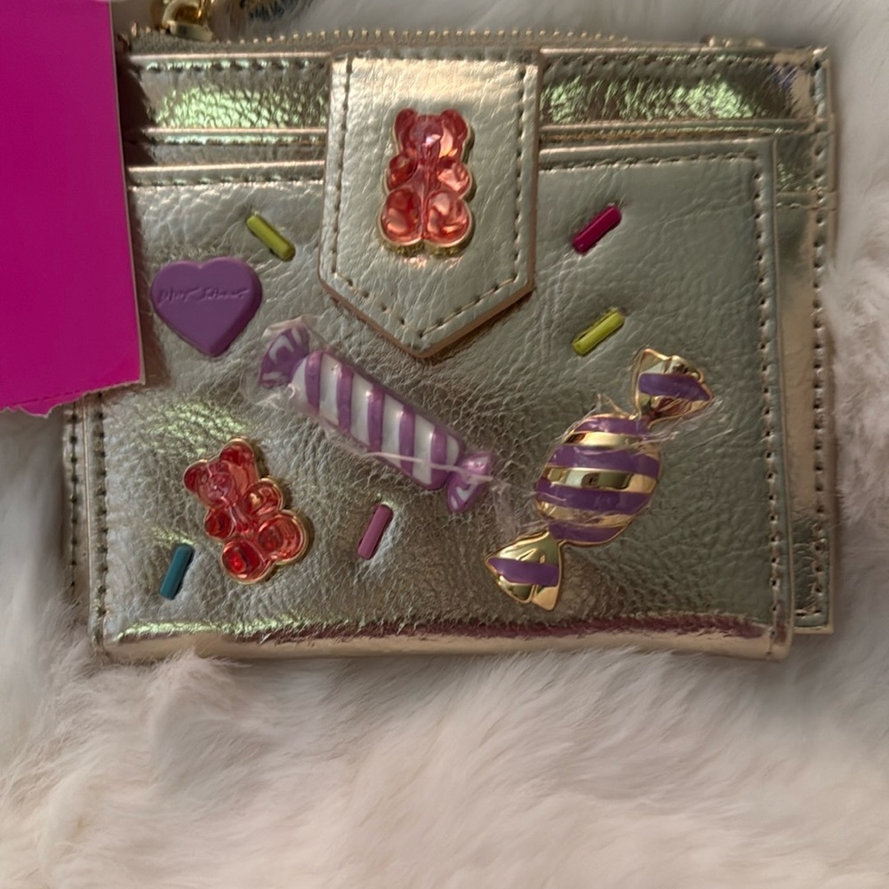 Betsey Johnson Metallic Gold Card Holder
